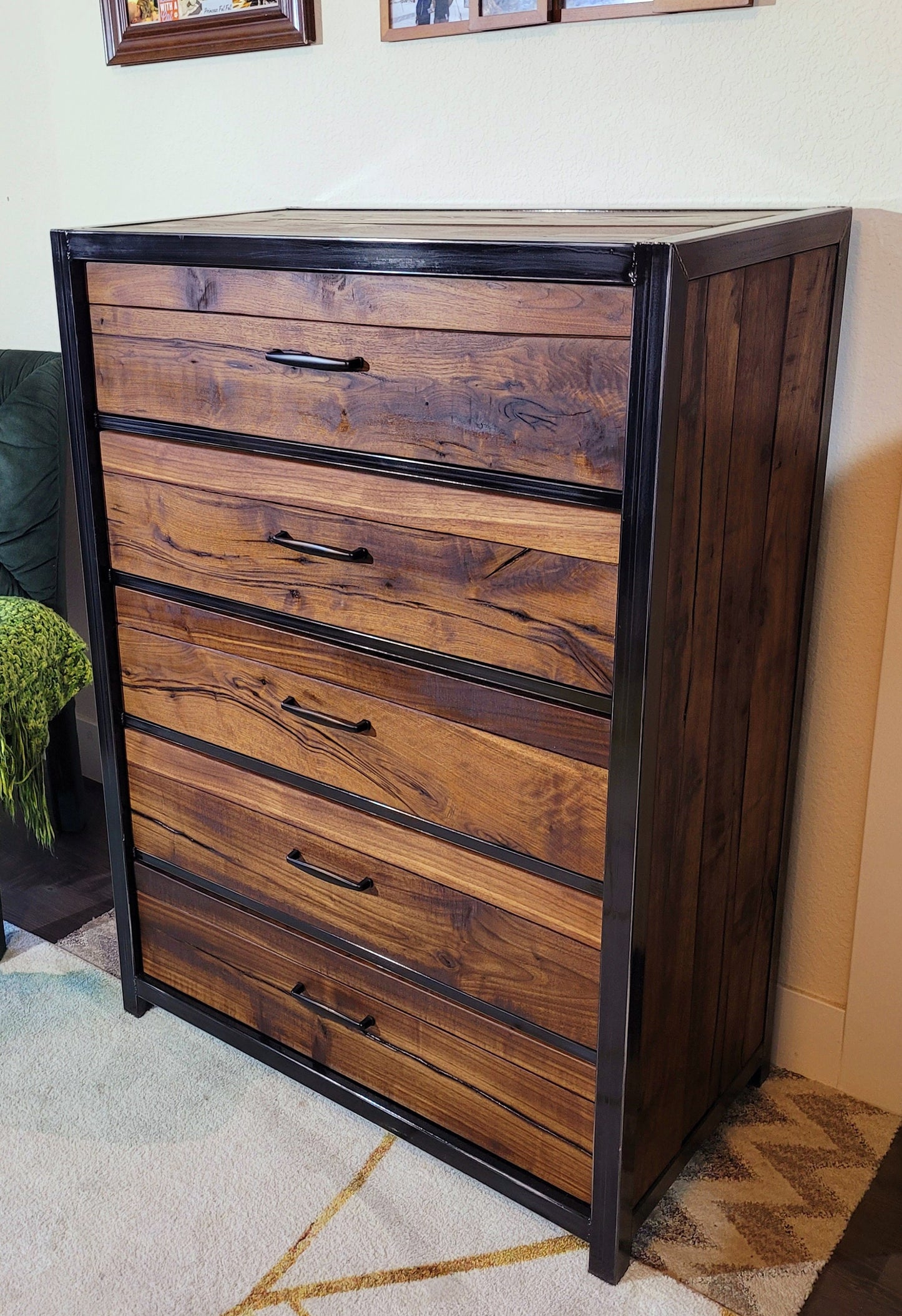 Made to Order~Vertical Dresser with Colored Epoxy Included~Handmade USA