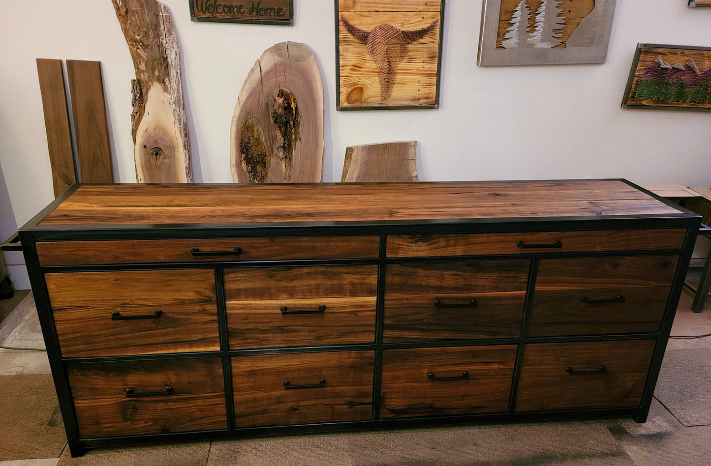 Design Consultation - Oversized Industrial Rustic Ten Drawer Dresser - American Walnut