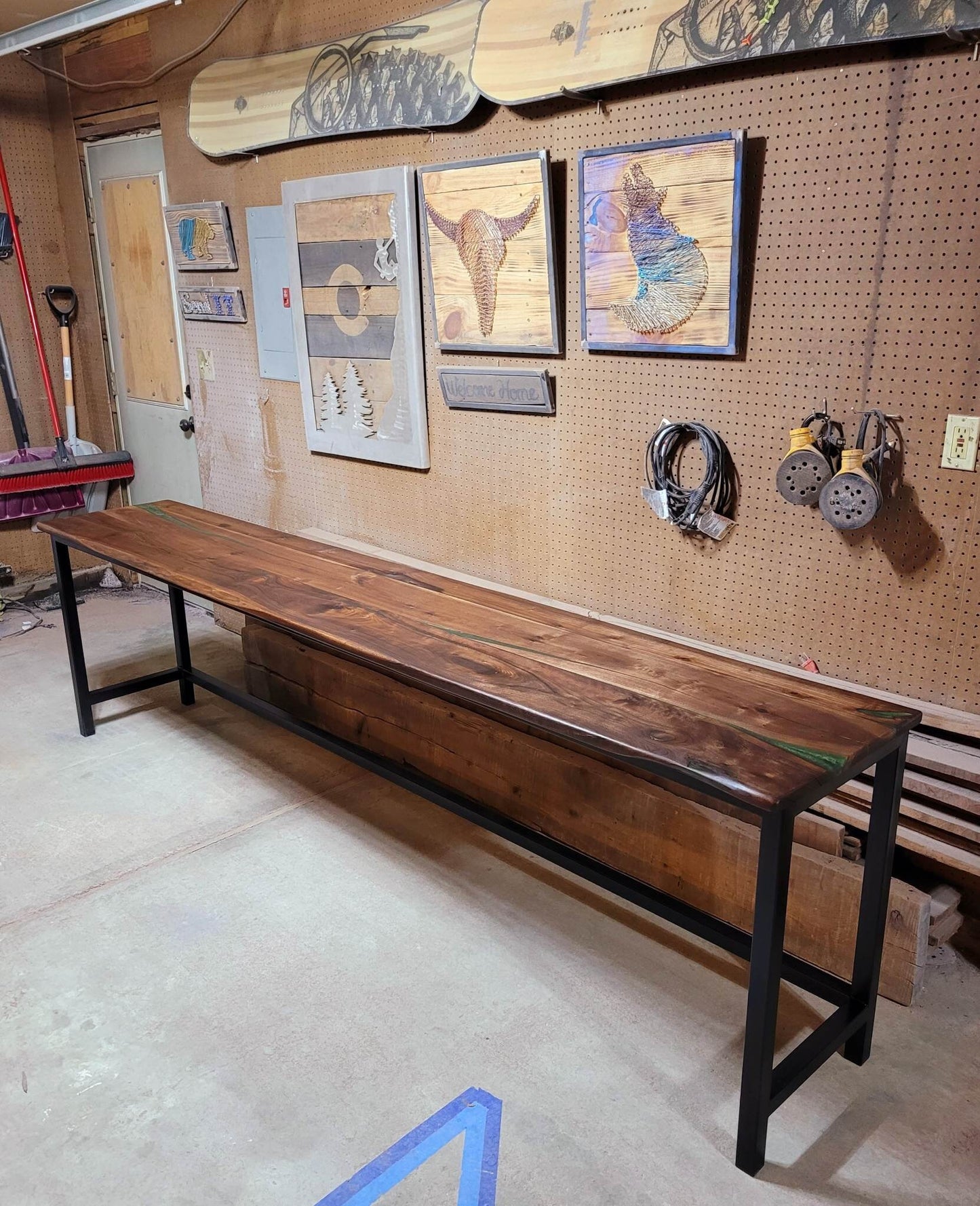 Start a Discussion! - Colored Epoxy Resin Table - 100% Handmade in Colorado - Black Walnut - Black Diamond Pigments