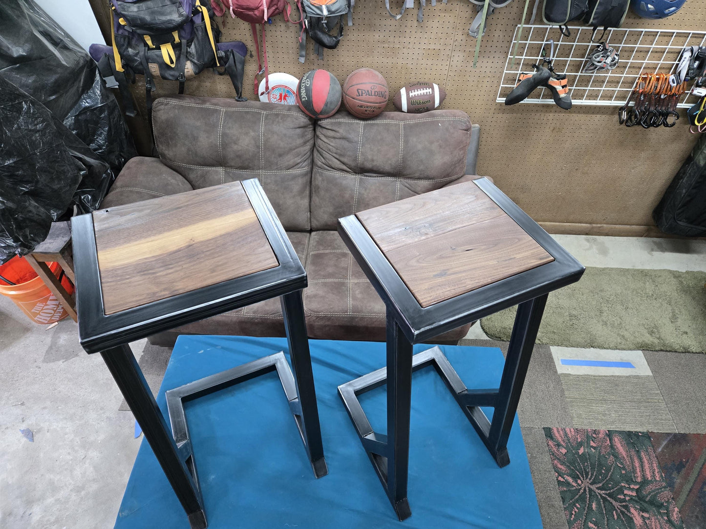 Industrial Bar Stools - Made to Order - Black Walnut - Epoxy Available