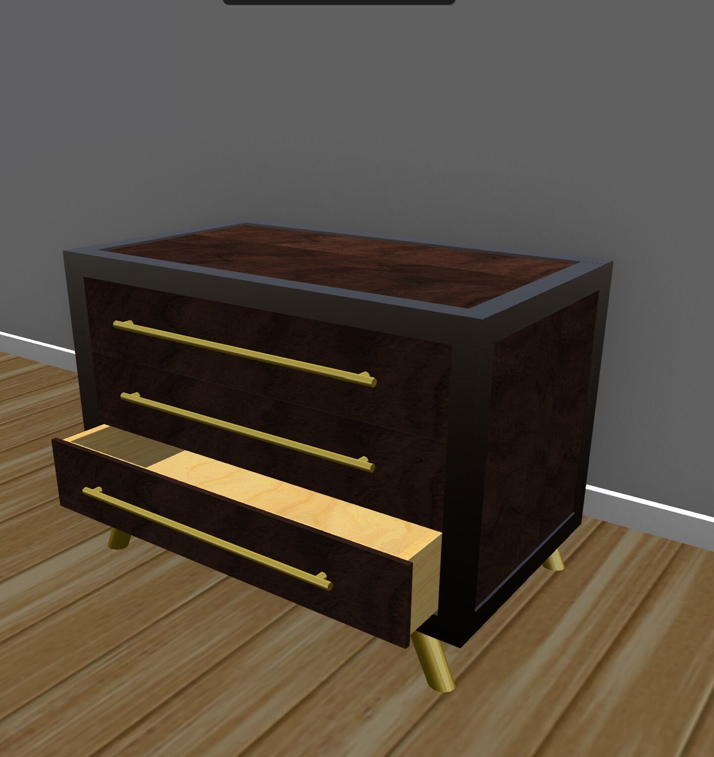Start a Discussion! - Custom Nightstand with American Black Walnut & Gold Hardware