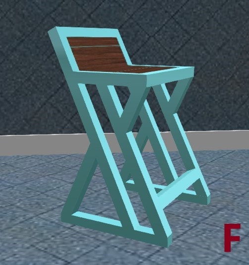 Custom Order Industrial Bar Stools - White Oak or Black Walnut - Epoxy Available