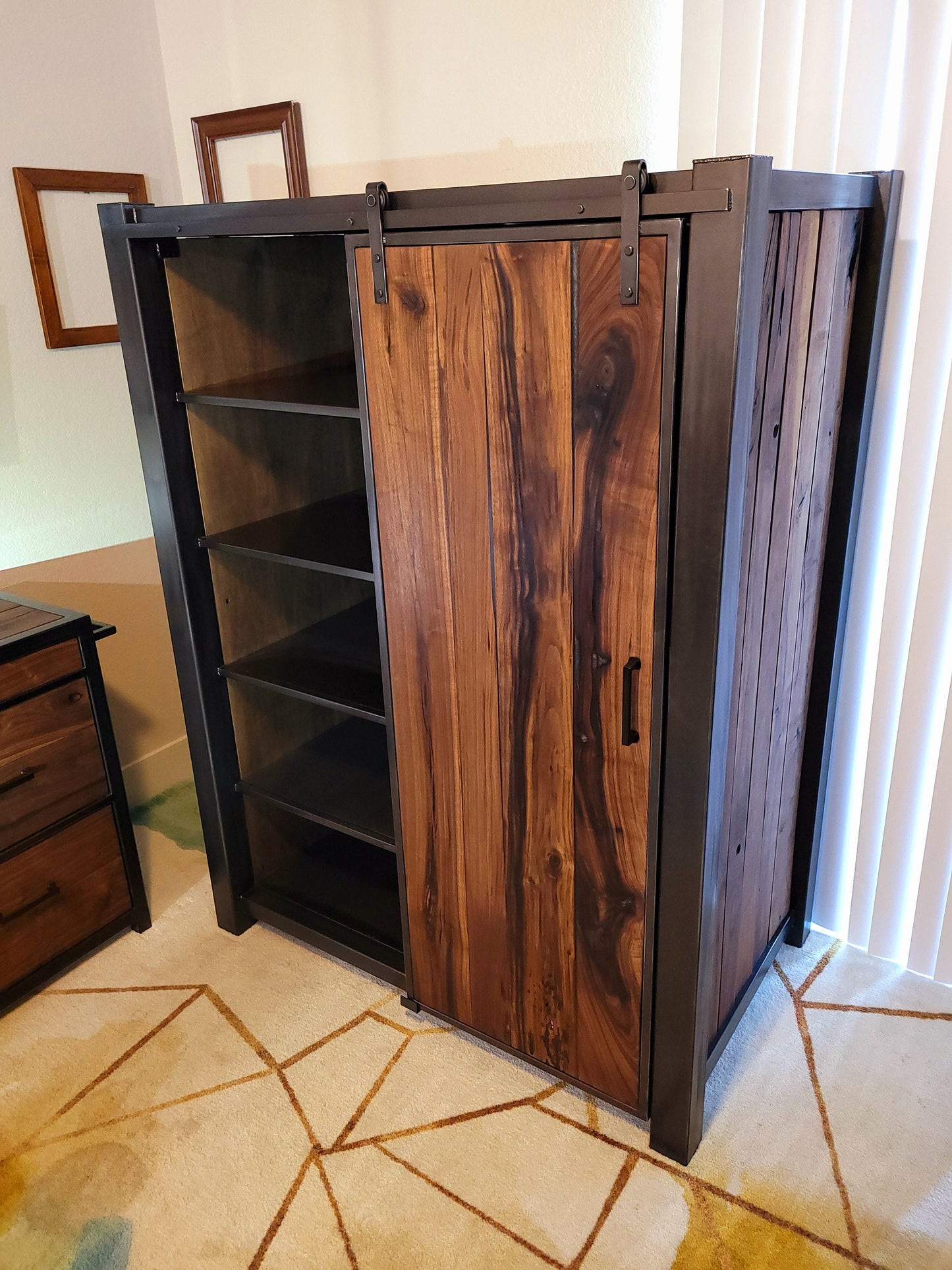 Custom Order! - Oversized Barndoor Dresser - Handmade to Spec - American Black Walnut & Epoxy Inlay