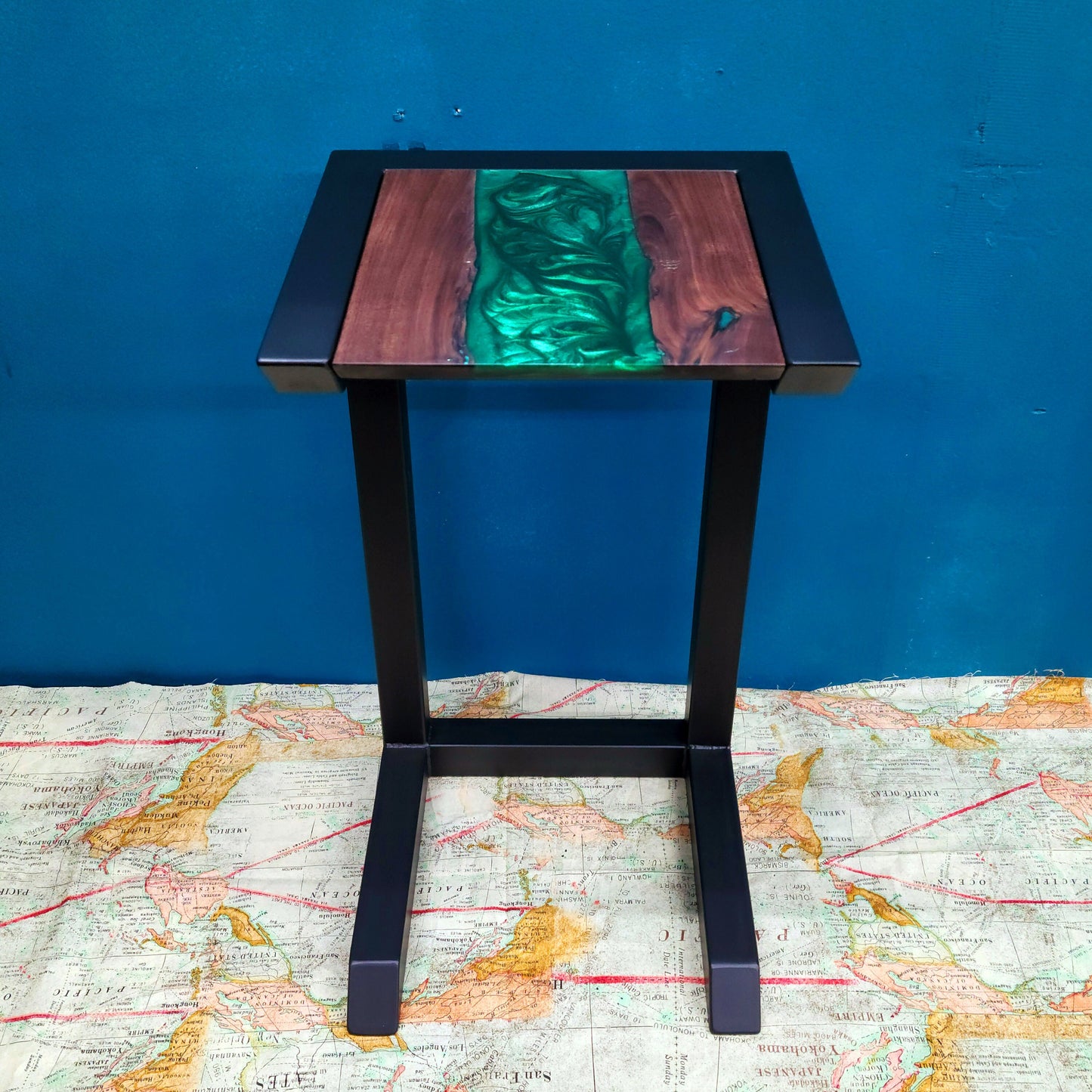 Made to Order - Epoxy Resin Couch Side Table - Coffee Table - C-side Desk - Handmade in USA