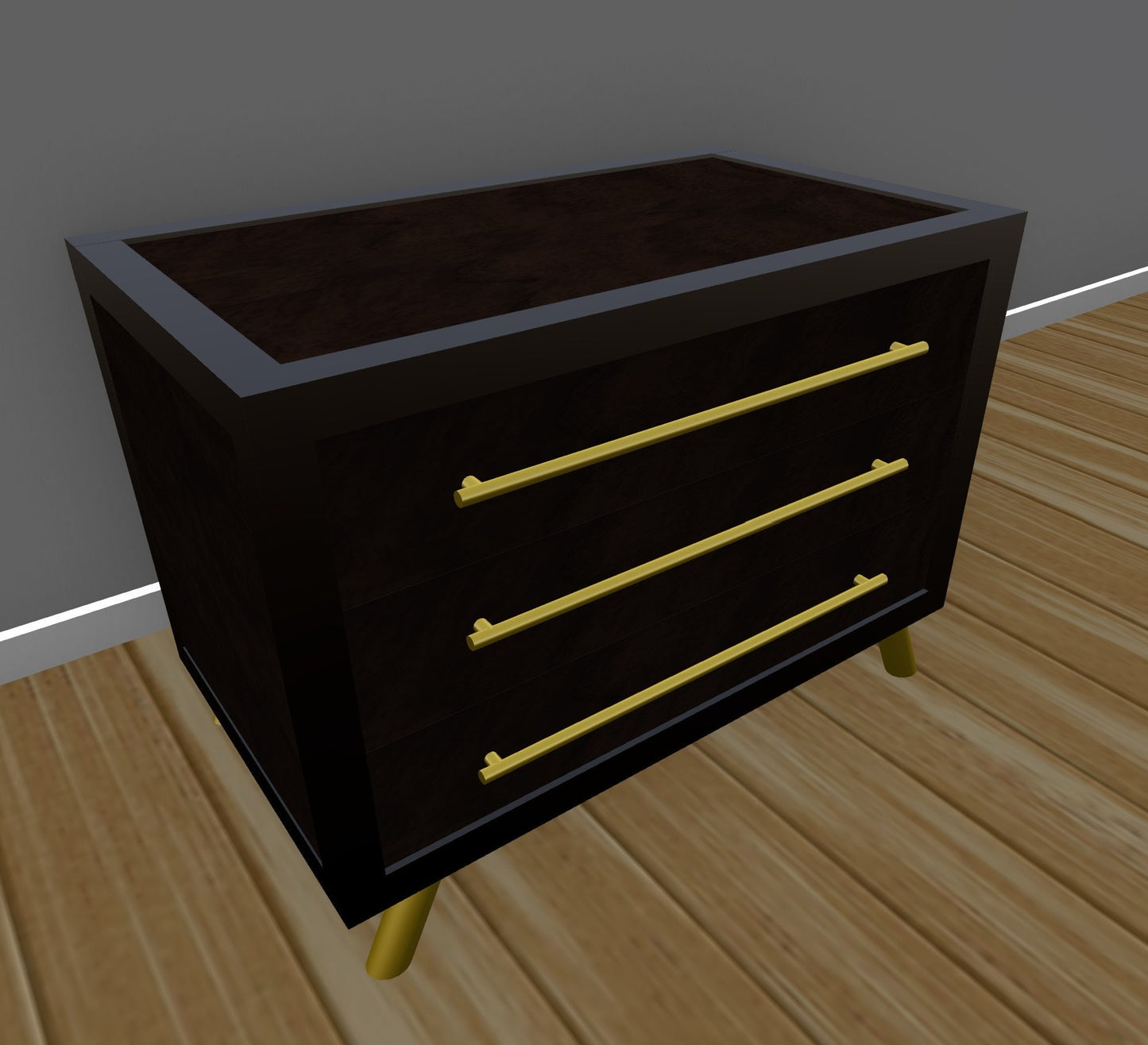 Start a Discussion! - Custom Nightstand with American Black Walnut & Gold Hardware