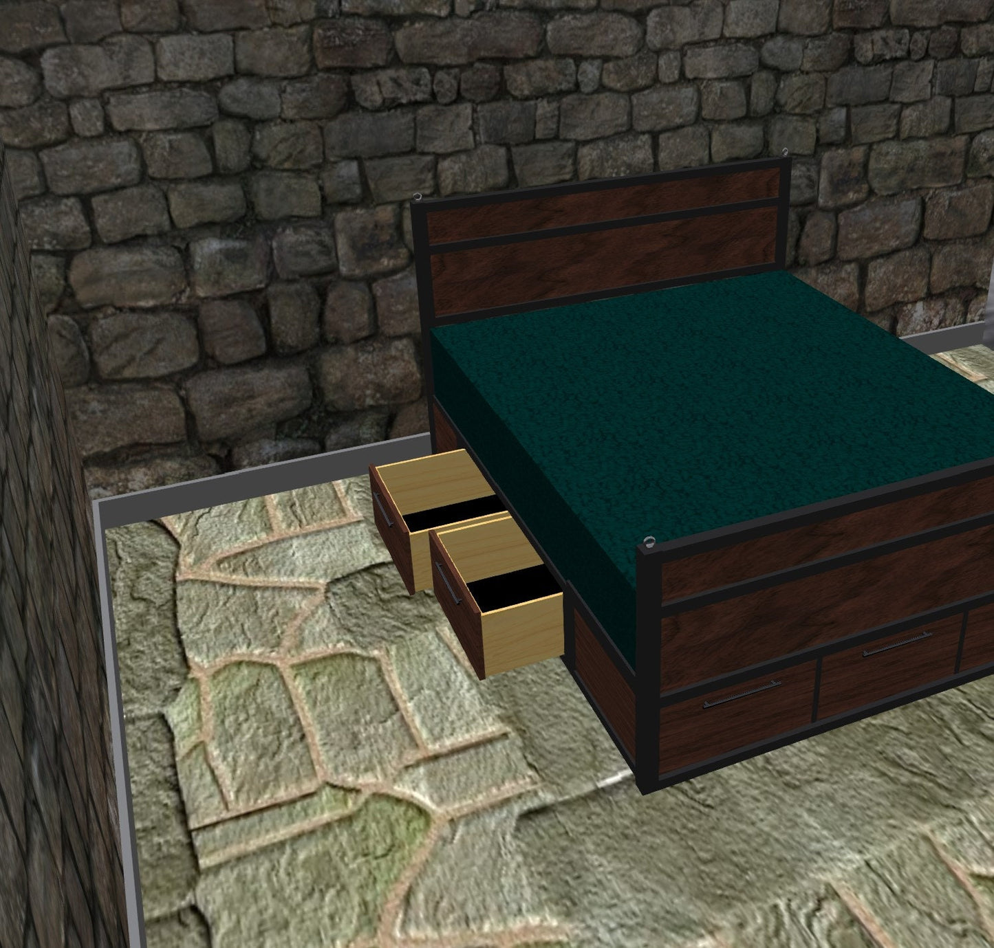 Start a Discussion! - Oversized Industrial Bed - Handmade to Order - Black Walnut ~~~~First of two payments~~~~