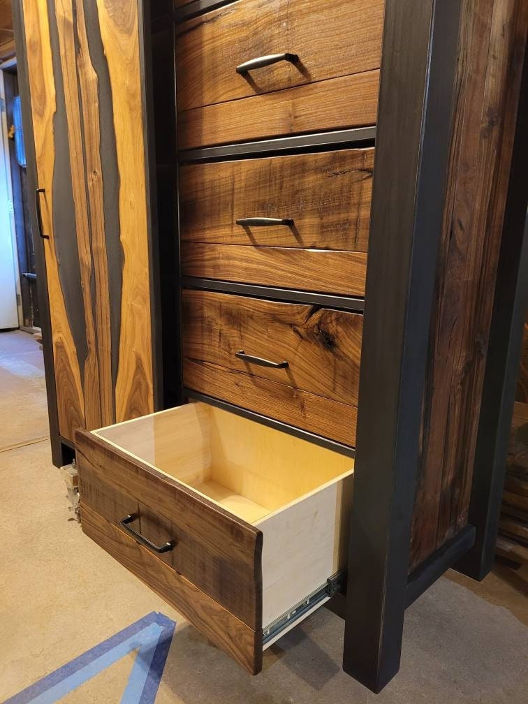 Custom Order! - Oversized Barndoor Dresser - Handmade to Spec - American Black Walnut & Epoxy Inlay