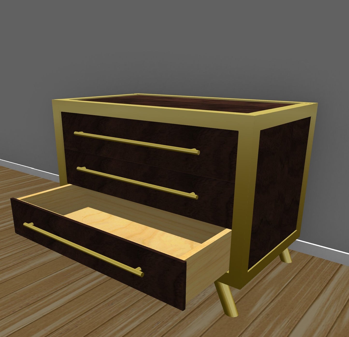 Start a Discussion! - Custom Nightstand with American Black Walnut & Gold Hardware