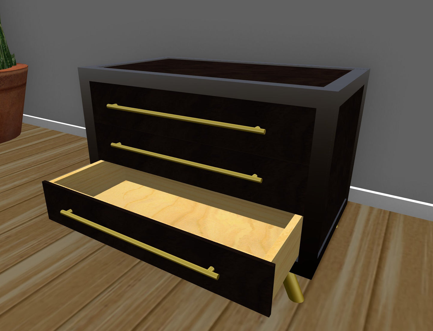 Start a Discussion! - Custom Nightstand with American Black Walnut & Gold Hardware