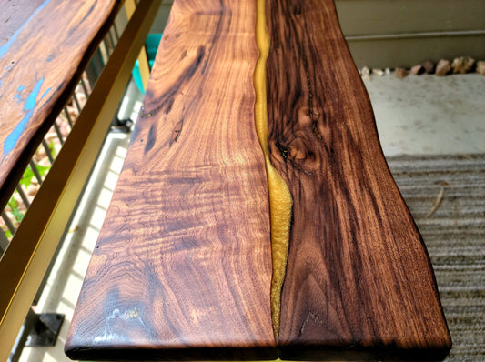 Custom Table or Bench! 100% Handmade in USA - Local Colorado Artist - real steel & American walnut