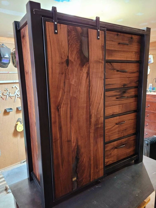 Start a Custom Order! - Oversized Barndoor Dresser - Handmade to Order - Black Walnut ~~~~First of two payments~~~~
