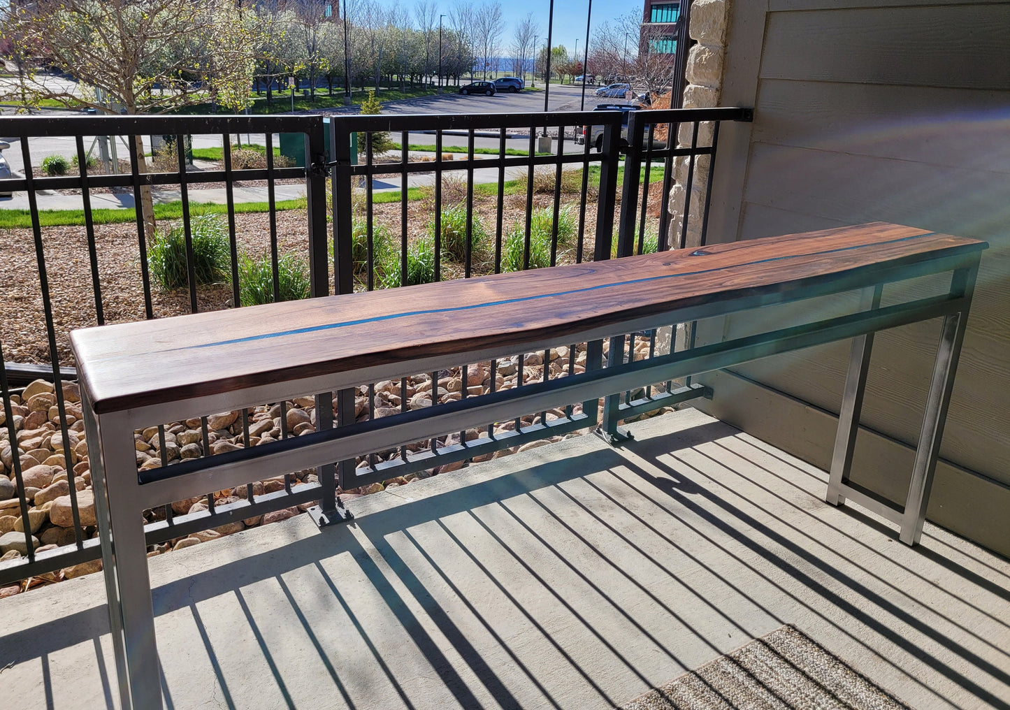 Custom Table or Bench! 100% Handmade in USA - Local Colorado Artist - real steel & American walnut