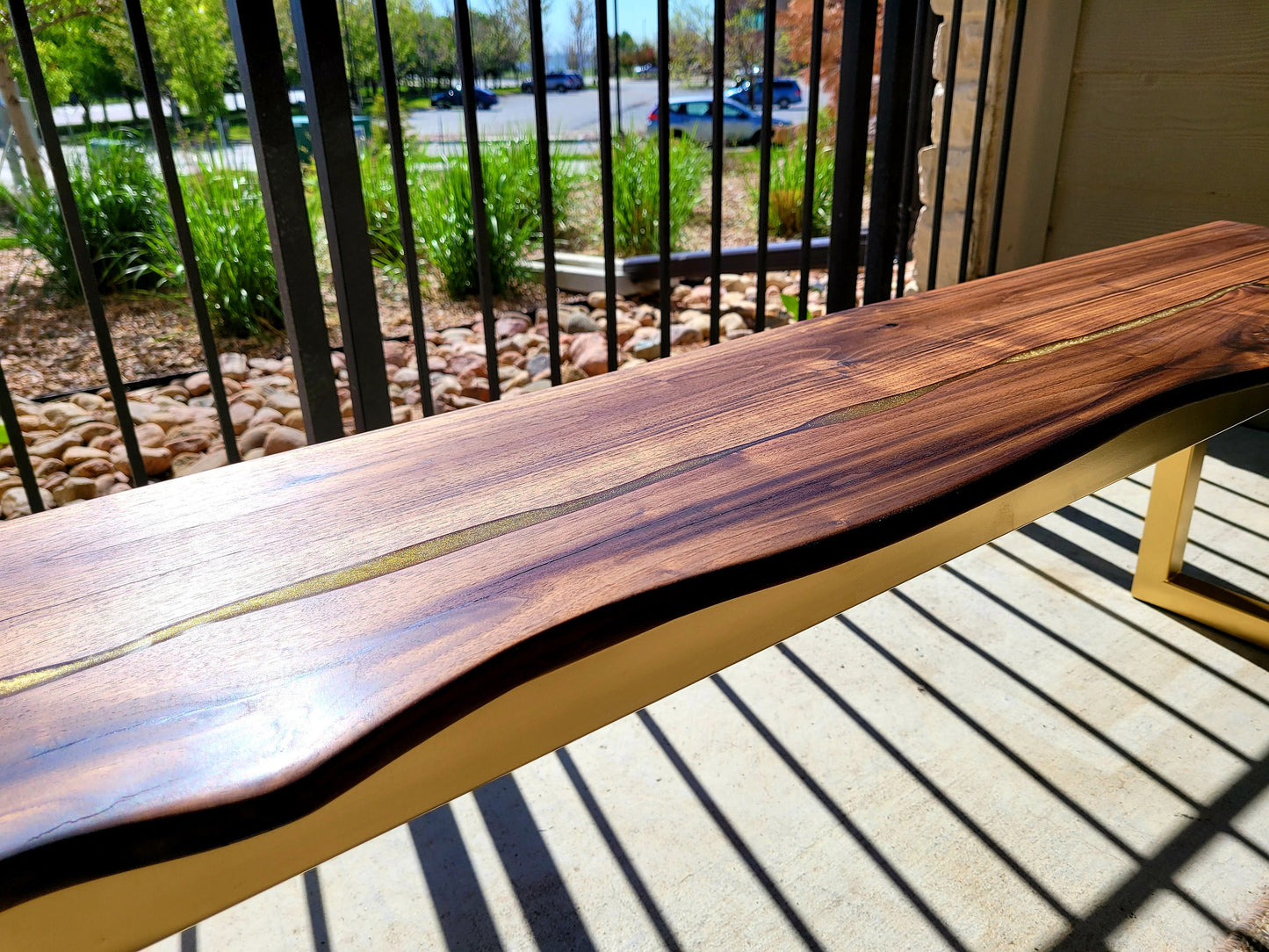 Custom Table or Bench! 100% Handmade in USA - Local Colorado Artist - real steel & American walnut