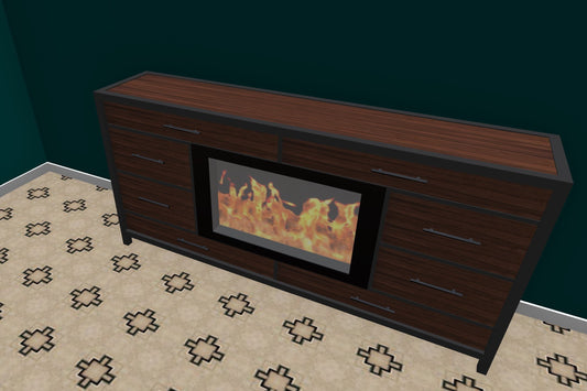 Start a Discussion! - Custom Dresser/Hutch with Electric Fireplace & American Walnut