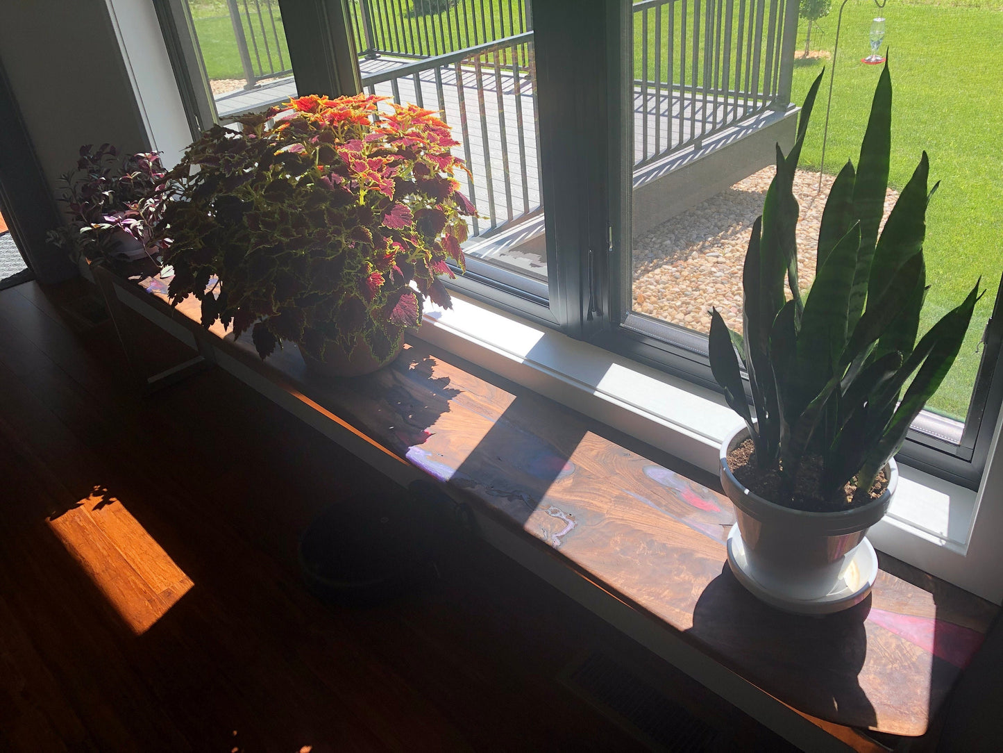 Made to Order - Purple Rain & Savage Red - Oversized Indoor/Outdoor Bench - Plant Table