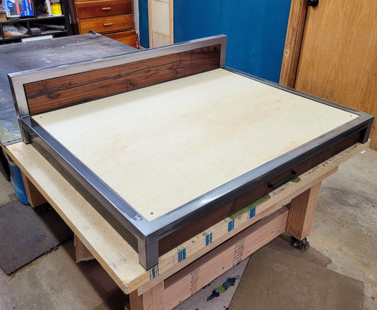 Made to Order! - Custom Pet Bed with Drawer- Handmade in Colorado - Real Metal & Black Walnut - Custom made Cat Dog Animal Bed