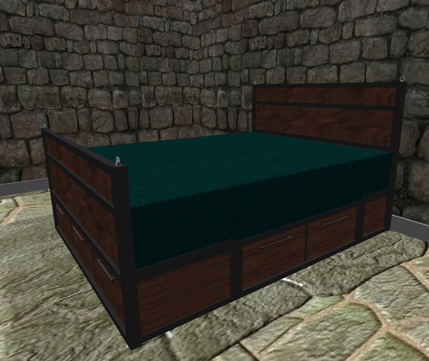Start a Discussion! - Oversized Industrial Bed - Handmade to Order - Black Walnut ~~~~First of two payments~~~~