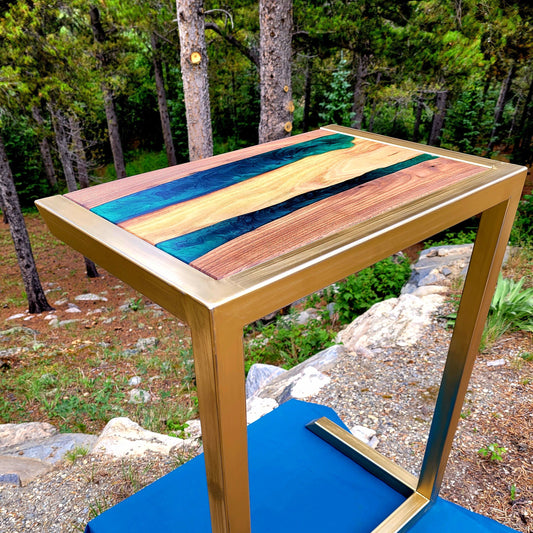 Made to Order - Epoxy Resin Couch Side Table - Coffee Table - C-side Desk - Handmade in USA