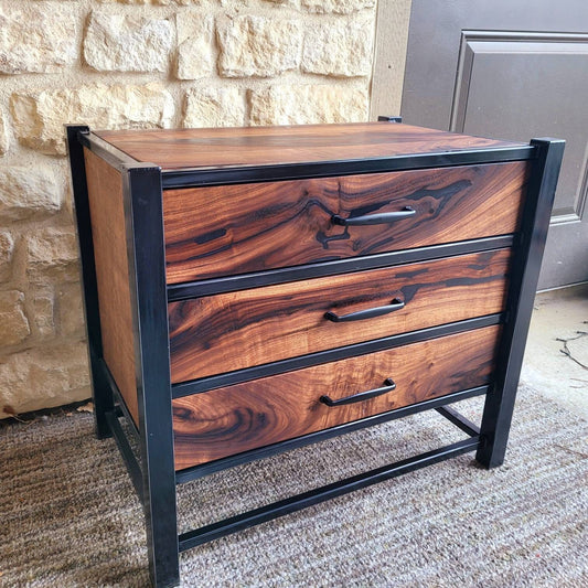 Custom Order - Three Drawer Nightstand with Epoxy Inlay