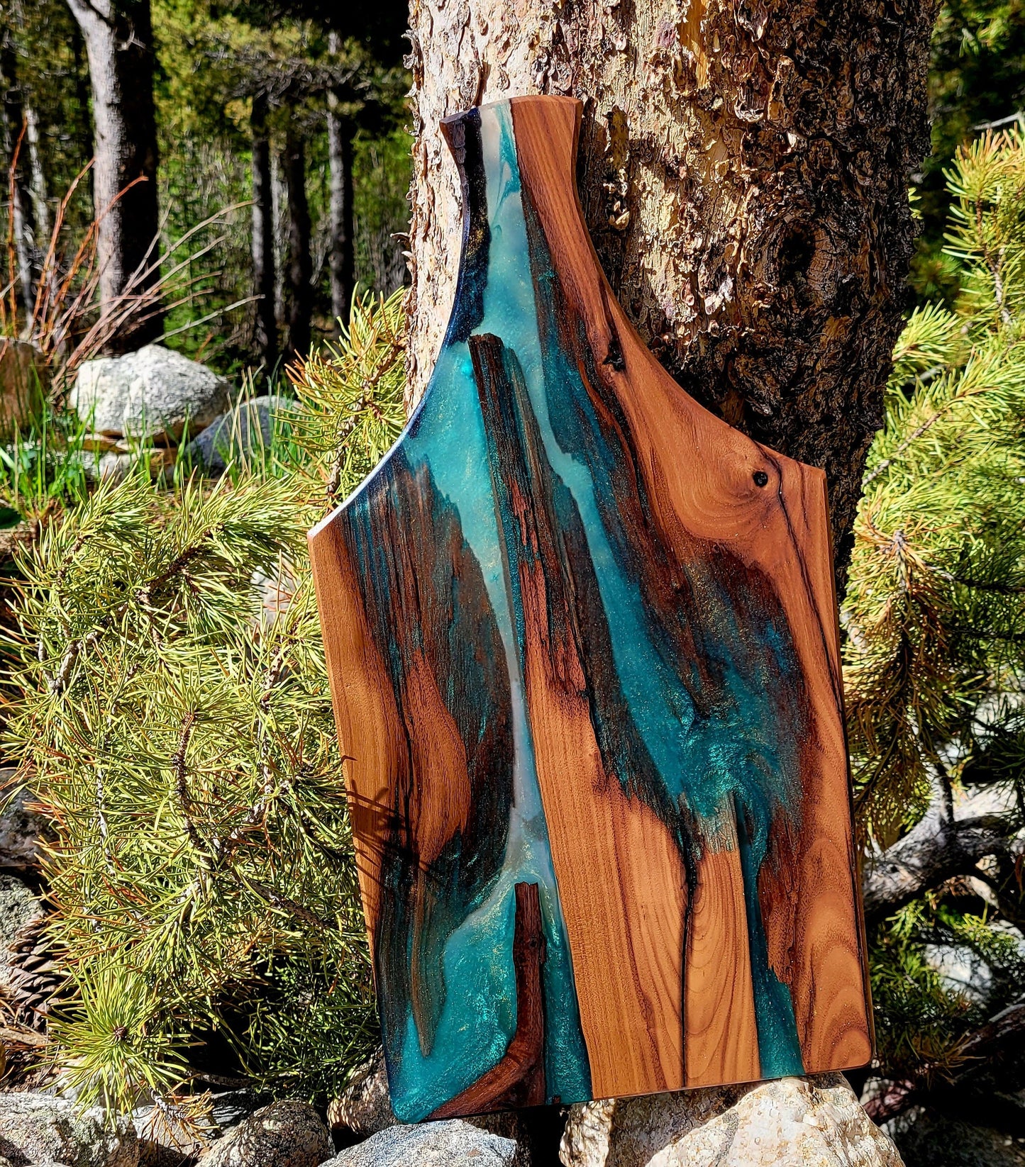 Made to Order! - American Black Walnut Cutting Board Colored Epoxy