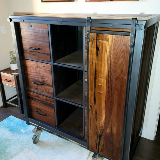 Start a Custom Order! - Farmhouse Rustic Barndoor Decor - Walnut and Steel