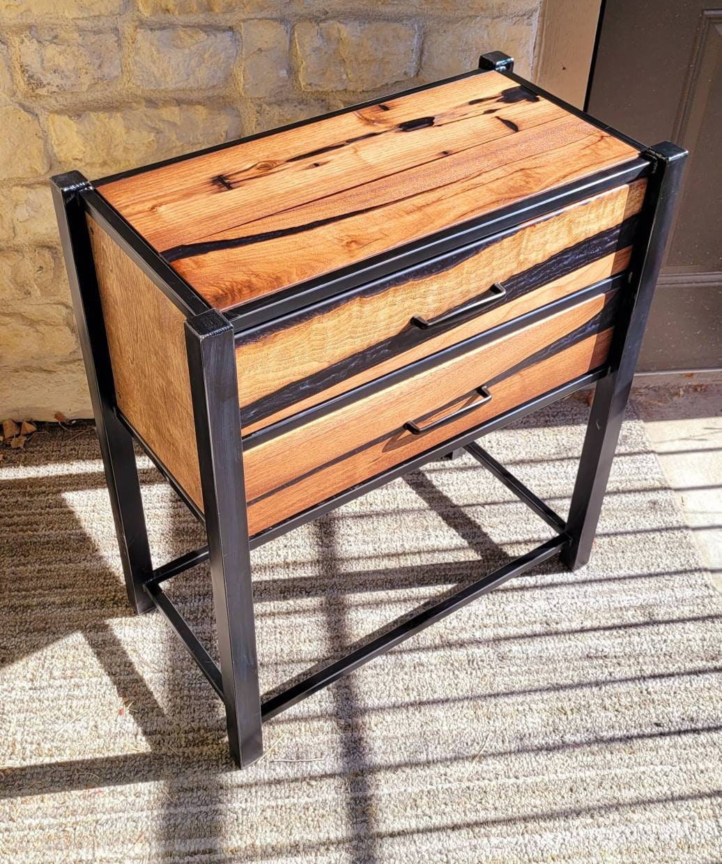 Bedroom Nightstand - Home Furnishing - Small Table with Drawers - Handmade