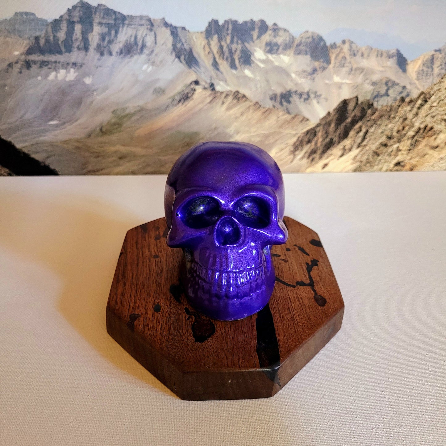 Halloween Decor - Purple Skull with Display Base