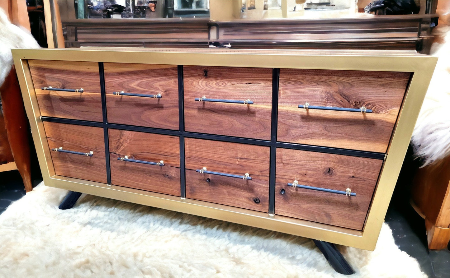 Ready to Ship "Black Gold" Handmade Chest of Drawers