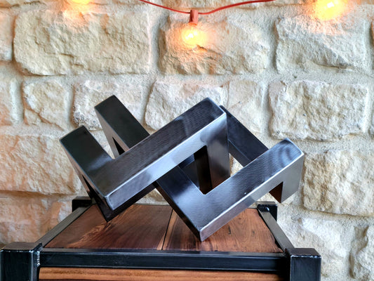 Made to Order! - Steel Infiniti/Infinity Cube Knot- Every piece Handmade in Colorado - Base Optional