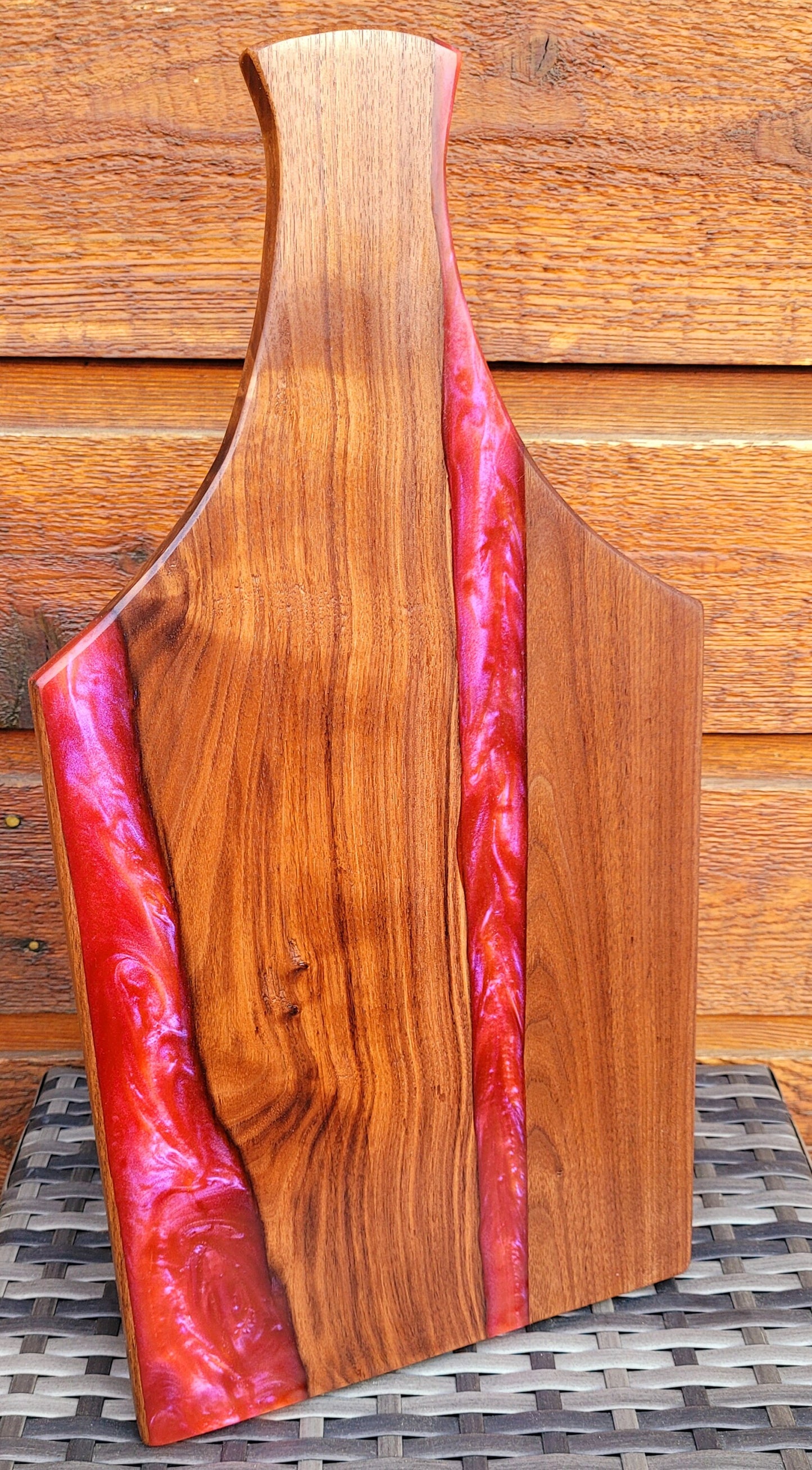 Dragons Breath & Black Walnut Cutting Board Charcuterie Display Cheese Tray - Gift Wrap Included
