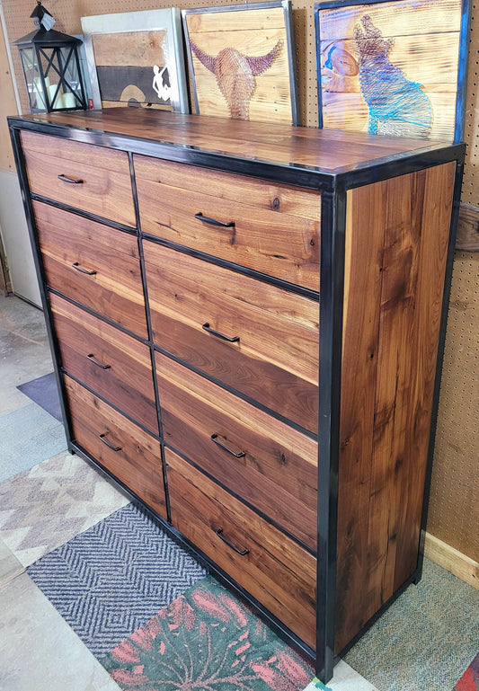 Oversized Eight Drawer Walnut Dresser - Handmade to Order - Ships Free inside Colorado!