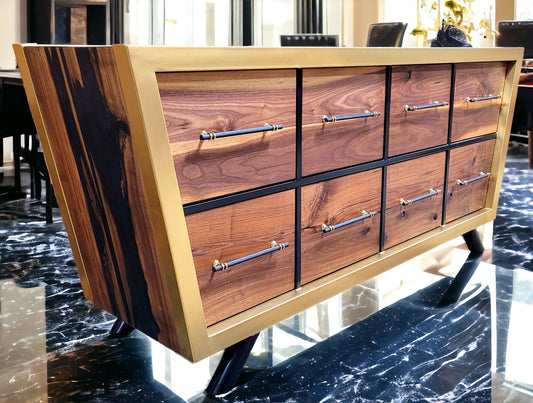 Ready to Ship "Black Gold" Handmade Chest of Drawers