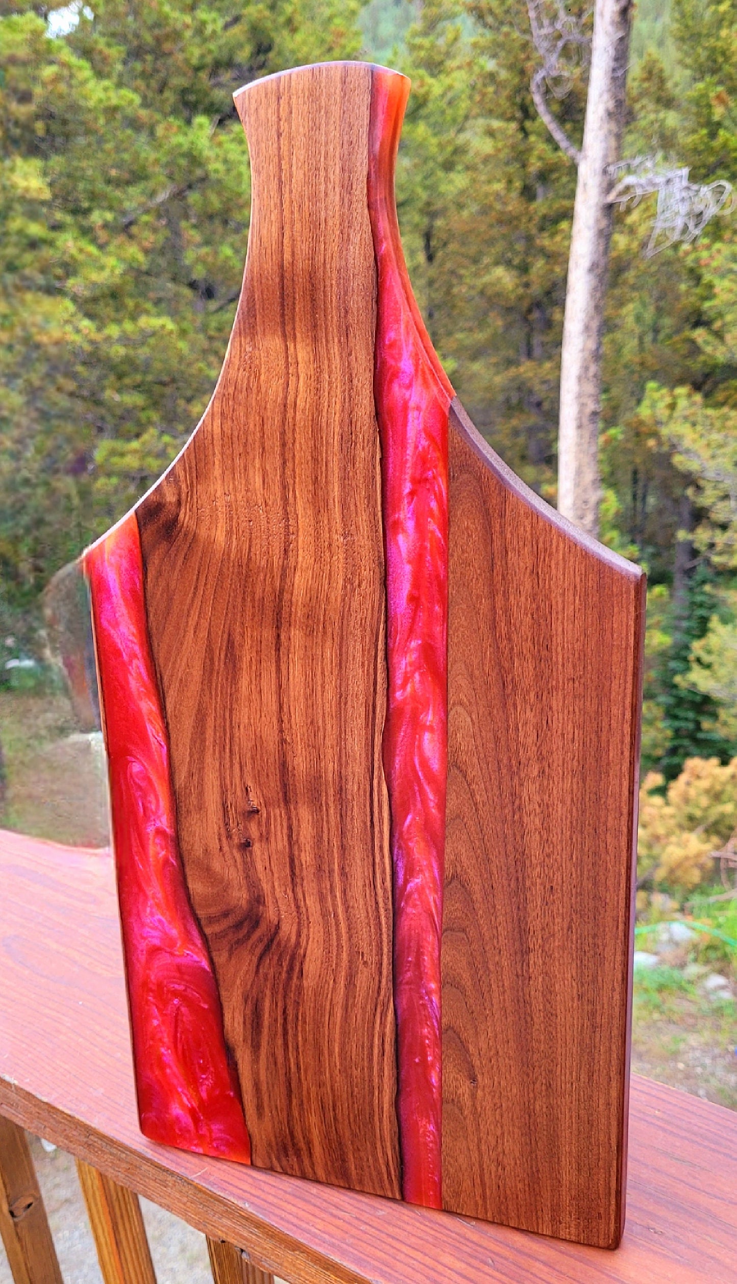 Dragons Breath & Black Walnut Cutting Board Charcuterie Display Cheese Tray - Gift Wrap Included