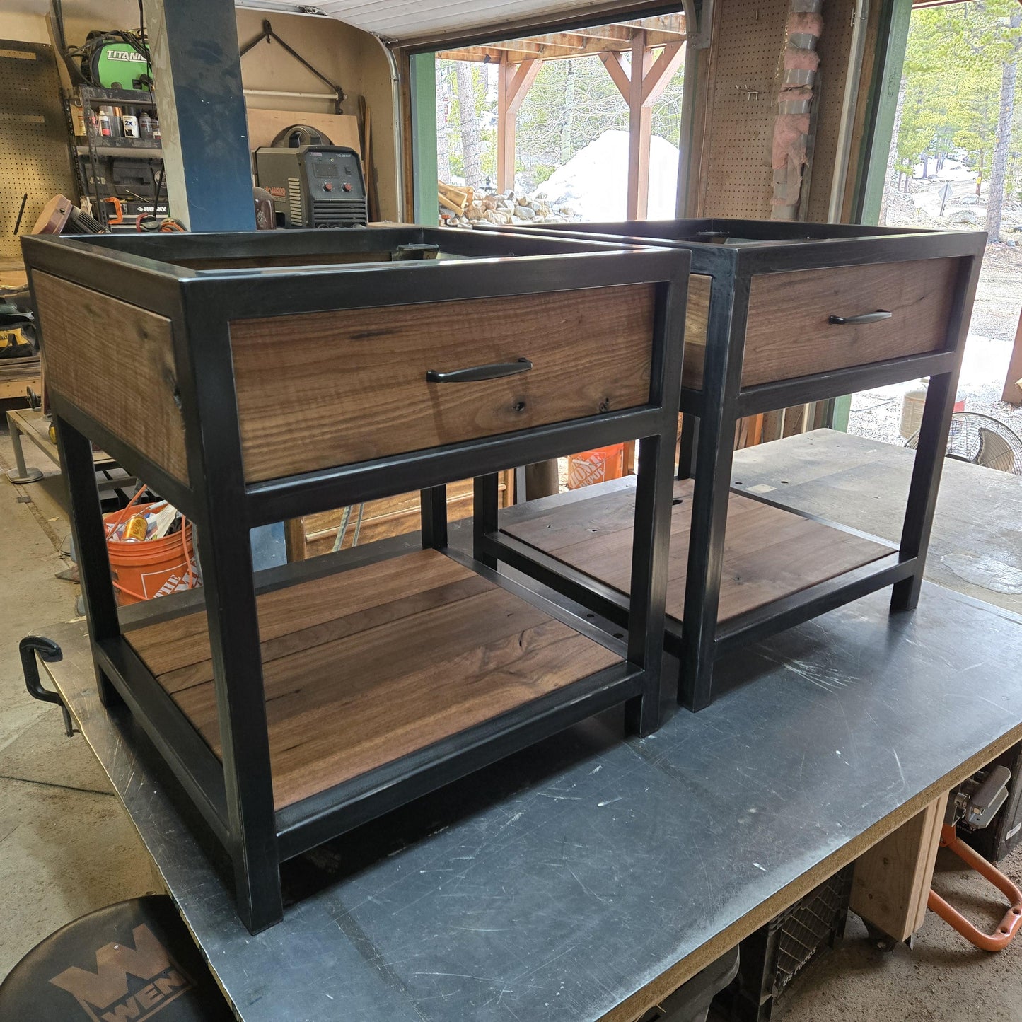 Custom Order Furniture - Farmhouse Modern - Metal Wood Granite Epoxy