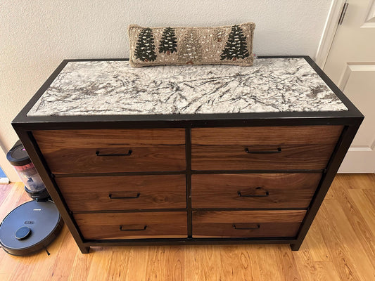 Custom Order Furniture - Farmhouse Modern - Metal Wood Granite Epoxy