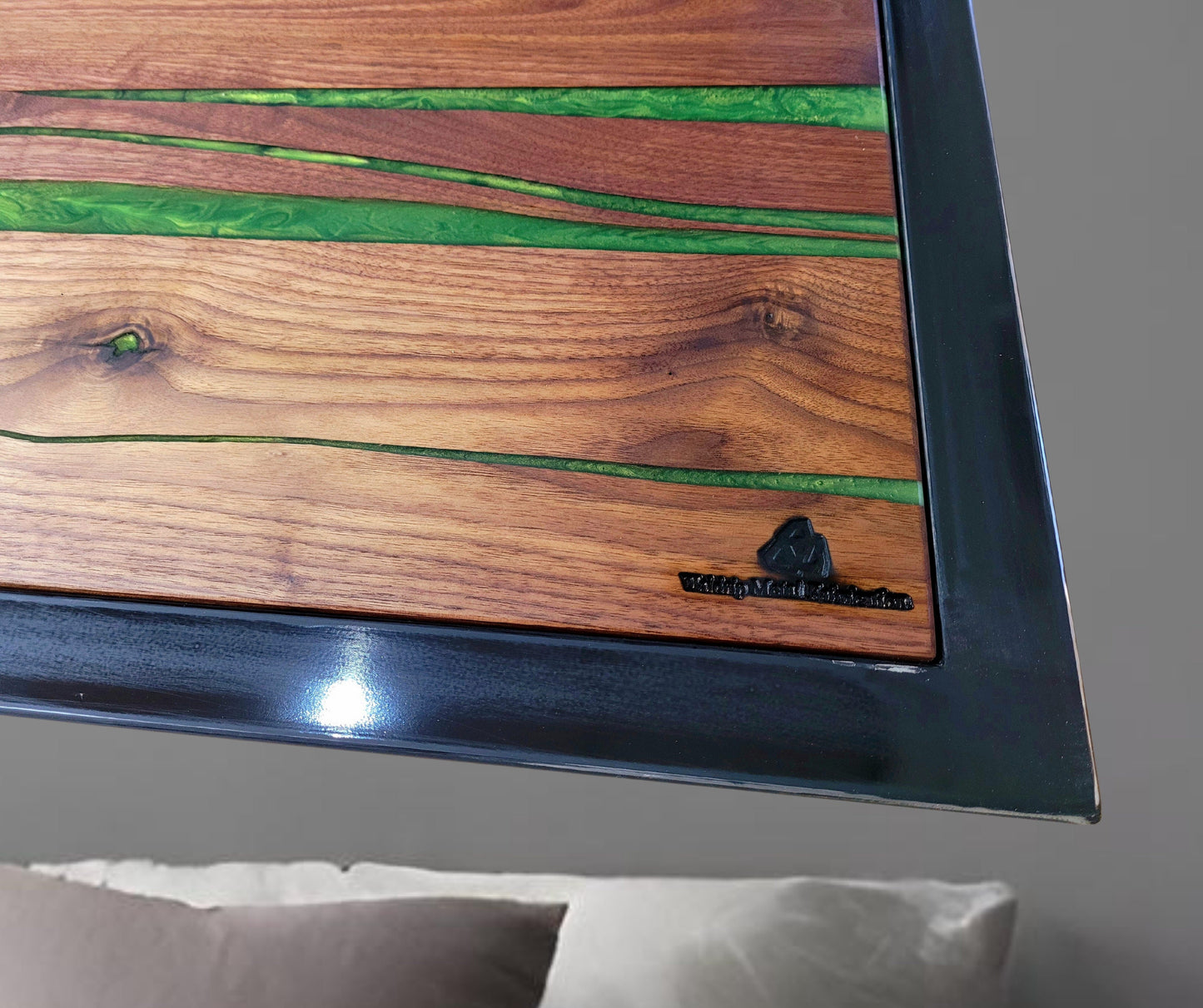 Made to Order Headboard ~ American Black Walnut & Epoxy ~ Handmade Rustic Modern Wall Mounted