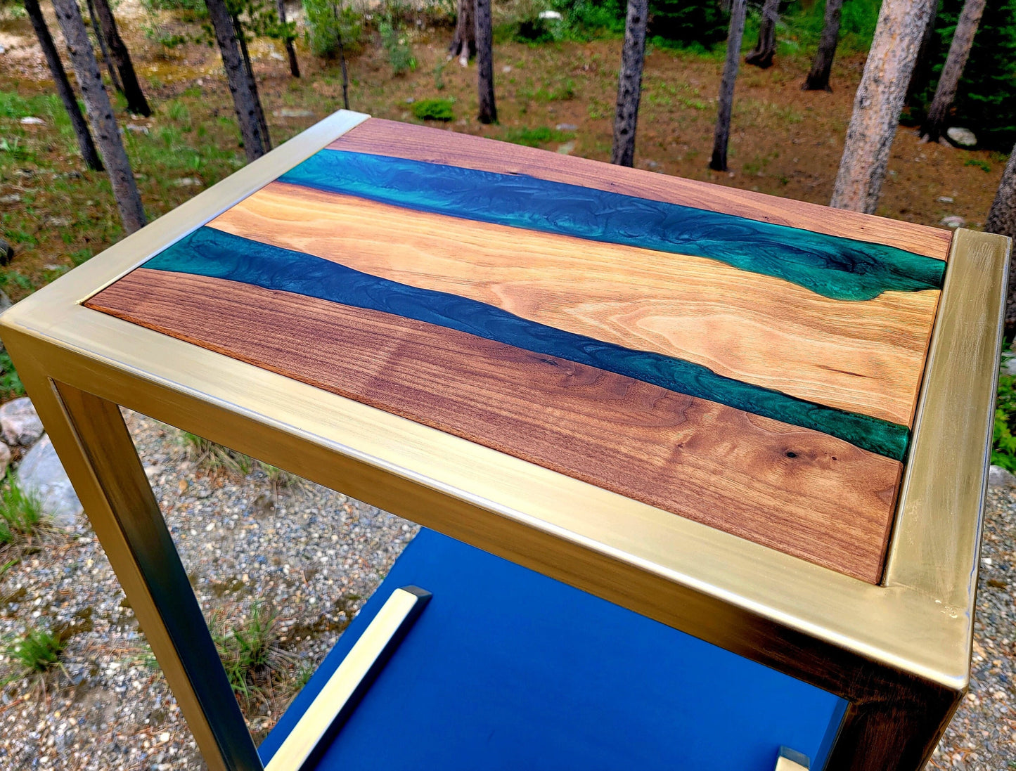 Made to Order - Epoxy Resin Couch Side Table - Coffee Table - C-side Desk - Handmade in USA