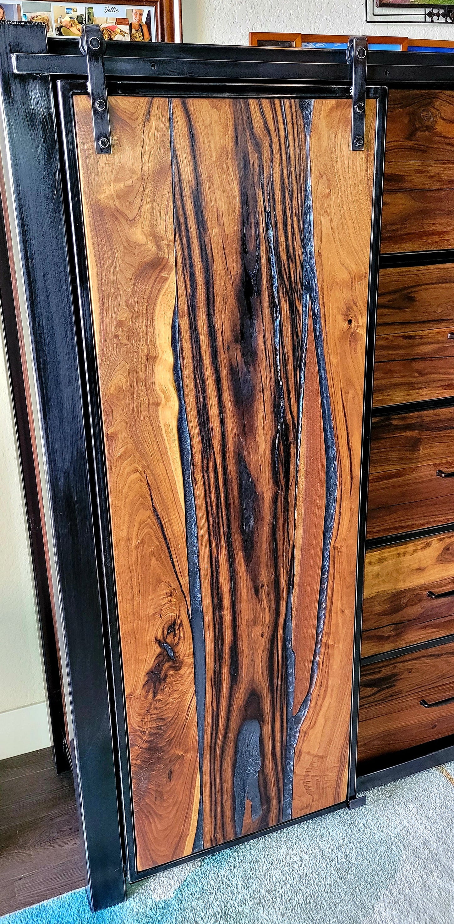 Design Consultation - Oversized Barndoor Dresser - Handmade to Order - American Black Walnut & Epoxy Inlay
