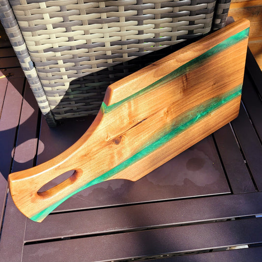Made to Order! - Emerald Green & Gold - American Black Walnut Cutting Board Colored Epoxy