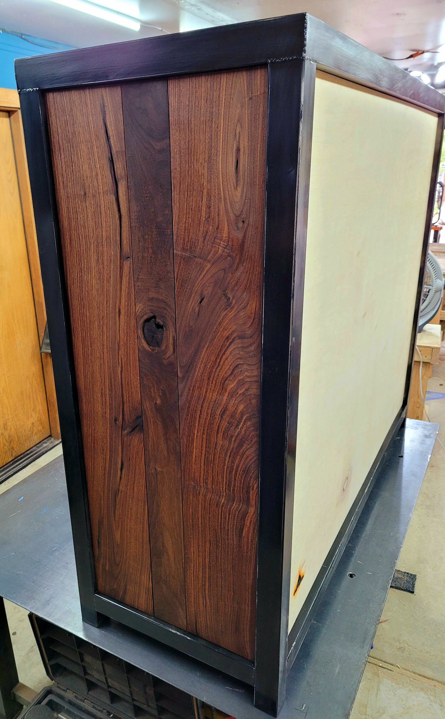 Custom Order! - Upright 10 Drawer Walnut/Steel Dresser - Handmade to Order
