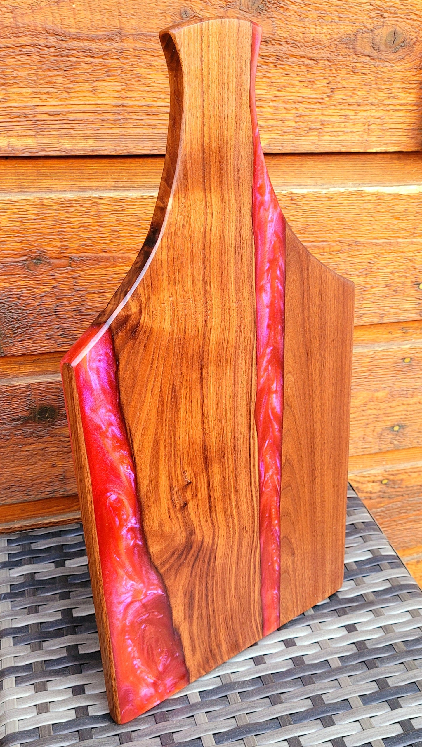 Dragons Breath & Black Walnut Cutting Board Charcuterie Display Cheese Tray - Gift Wrap Included