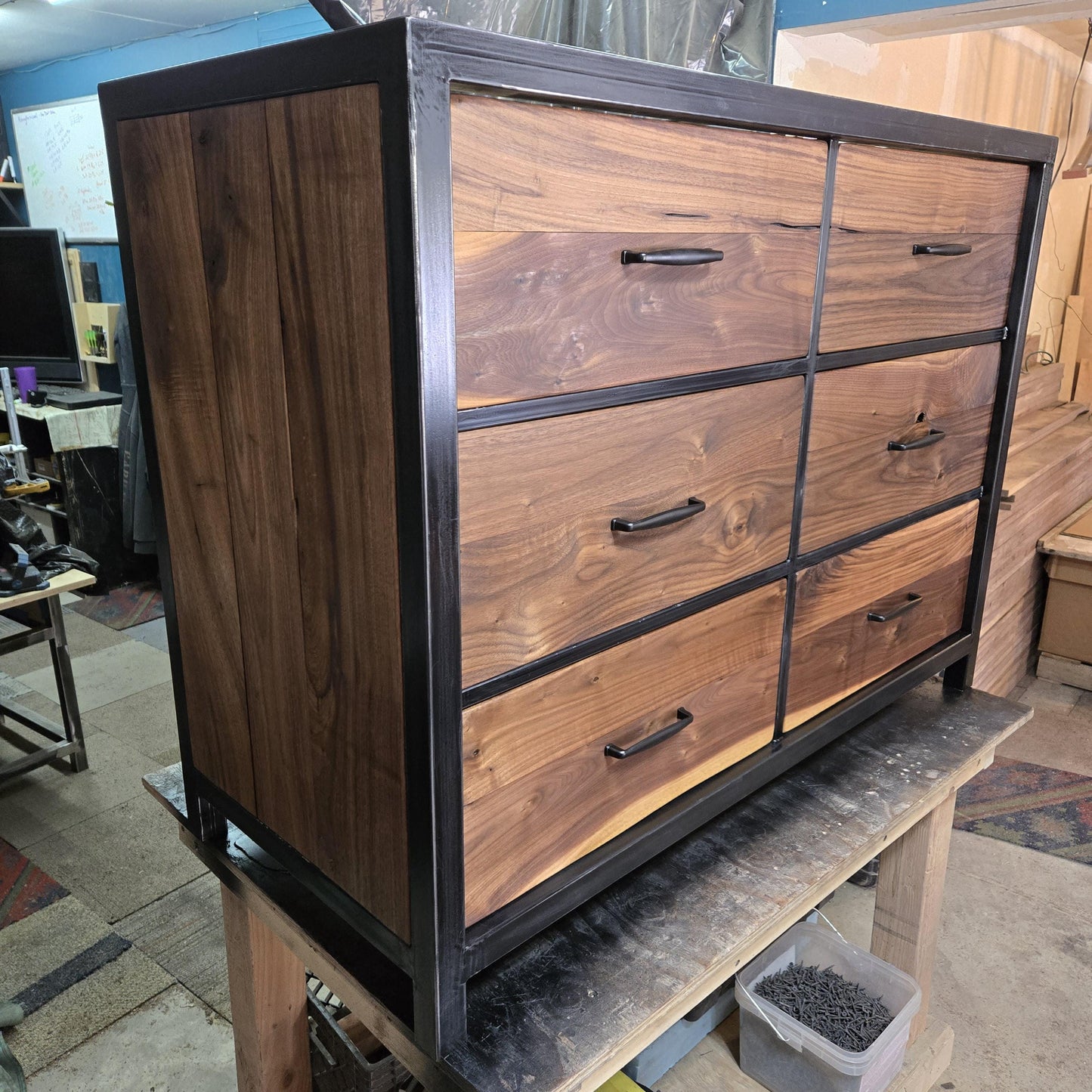 Custom Order Furniture - Farmhouse Modern - Metal Wood Granite Epoxy