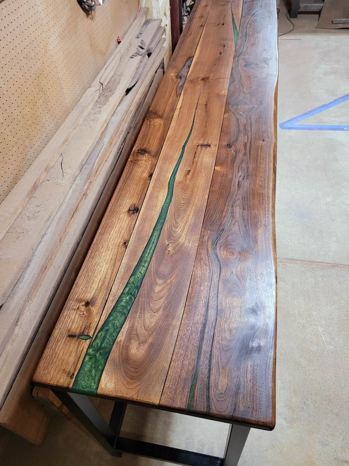 Start a Discussion! - Colored Epoxy Resin Table - 100% Handmade in Colorado - Black Walnut - Black Diamond Pigments